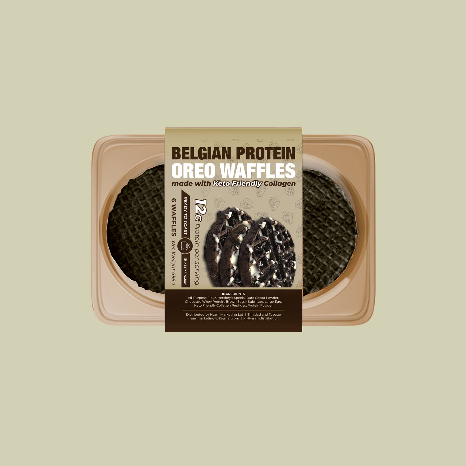Product Label Design For Belgian Oreo Waffles