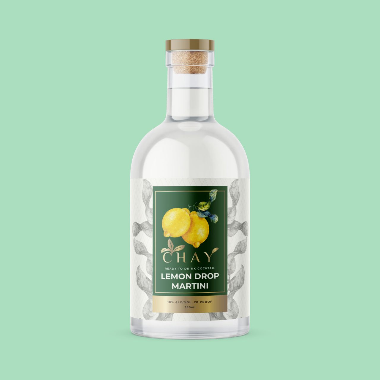 Label Design for Lemon Drop Martini Coctail