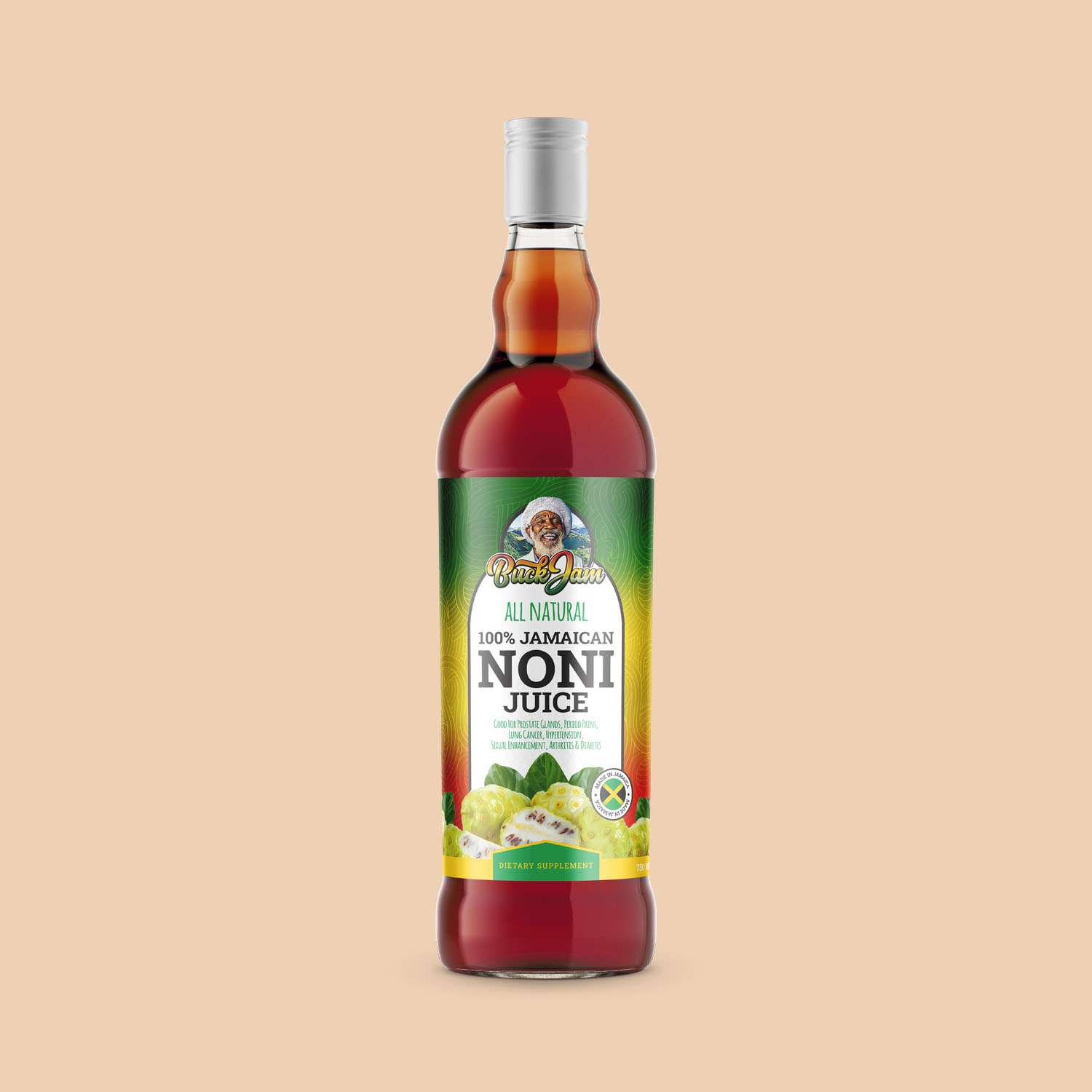 Label Design For Natural Noni Juice From Jamaica